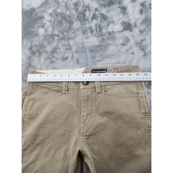 Volcom Stone Made Stretch Cotton Chino Pants Size 29 Tan Casual Straight Leg - Picture 10 of 15
